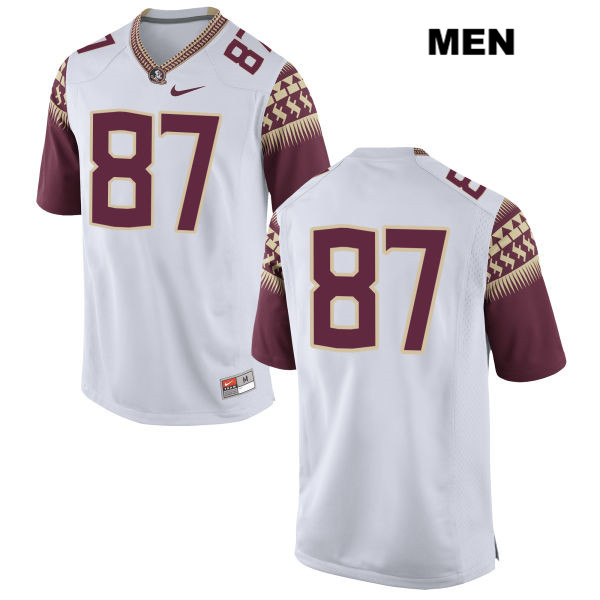 Men's NCAA Nike Florida State Seminoles #87 Jared Jackson College No Name White Stitched Authentic Football Jersey QOM0269QD